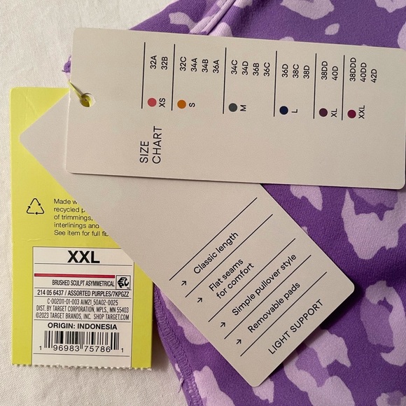 All In Motion Sports Bra Size XXL Purple - Picture 8 of 10